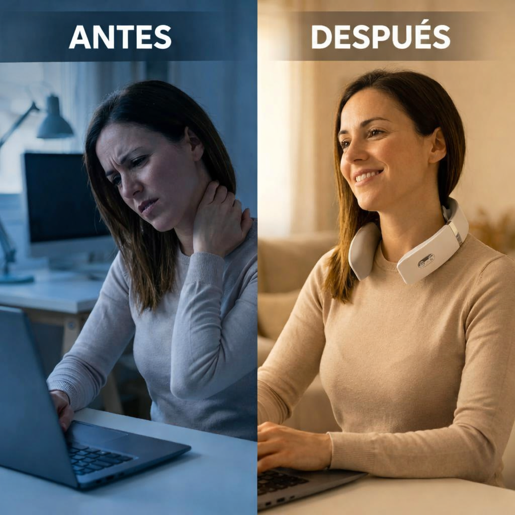 Masajeador Cervical EMS con Calor – Alivio Inmediato del Dolor de Cuello