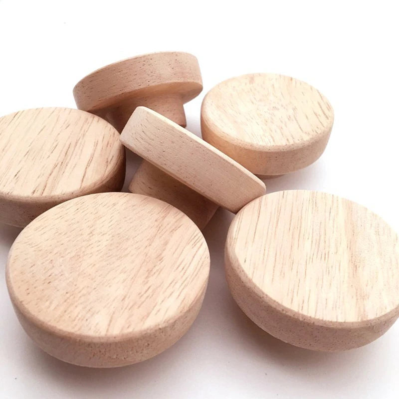 Pomos de madera de roble para muebles y cajones – pack de 4 a 12 – Ø 30, 35, 40 o 50 mm