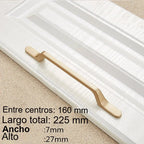 Tirador dorado para cocina y armario – acabado dorado arena – zamak – 3 diseños – pomo a 320 mm
