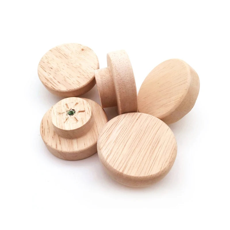 Pomos de madera de roble para muebles y cajones – pack de 4 a 12 – Ø 30, 35, 40 o 50 mm