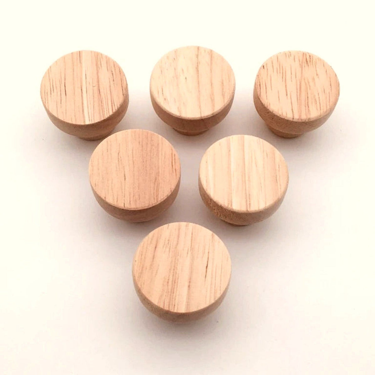 Pomos de madera de roble para muebles y cajones – pack de 4 a 12 – Ø 30, 35, 40 o 50 mm