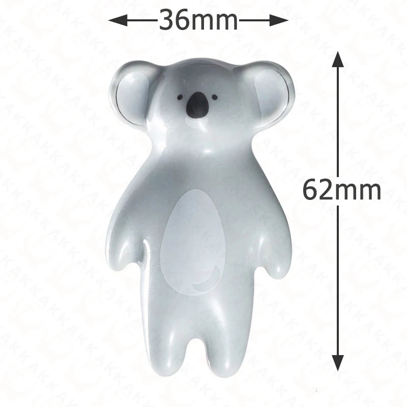 Pomo infantil de cerámica con forma de animal para cómoda y armario – panda, león, koala, zorro u oso