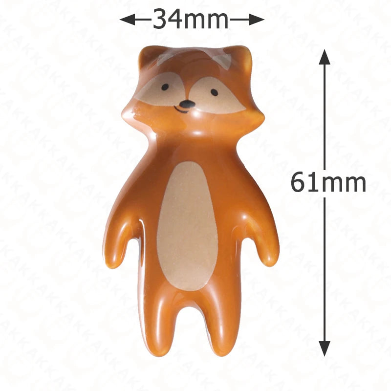 Pomo infantil de cerámica con forma de animal para cómoda y armario – panda, león, koala, zorro u oso