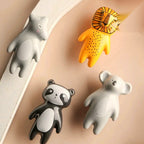 Pomo infantil de cerámica con forma de animal para cómoda y armario – panda, león, koala, zorro u oso