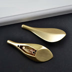 Tirador dorado hoja de latón macizo para muebles y cajones – dorado cepillado – 1 o 2 unidades