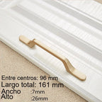 Tirador dorado para cocina y armario – acabado dorado arena – zamak – 3 diseños – pomo a 320 mm