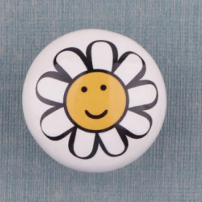 Pomo infantil de cerámica pintado a mano – para cómoda, armario y cajones de niños – Ø 38 mm