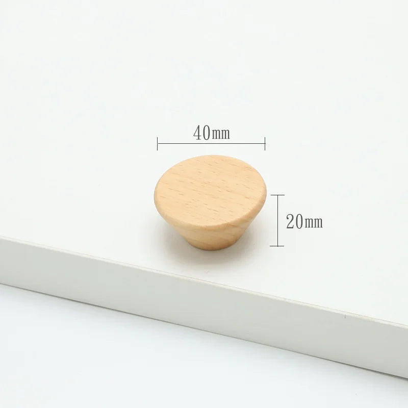 Pomo de madera maciza para muebles y cajones – hexagonal, redondo, cuadrado o seta – haya o nogal