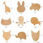 Pomo infantil de madera para cómoda y armario de bebé – animales, nubes, estrellas y lunas – haya