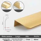 Tirador perfil oculto para cocina y armario – aluminio – 5 acabados – 80 a 500 mm de largo