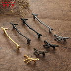 Tirador rama de árbol original para muebles y armarios – dorado, negro, bronce o cromo – pomo, 96 o 128 mm