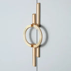 Tirador largo con anilla para armarios y muebles – dorado o cromo – diseño escultórico – 96 o 256 mm