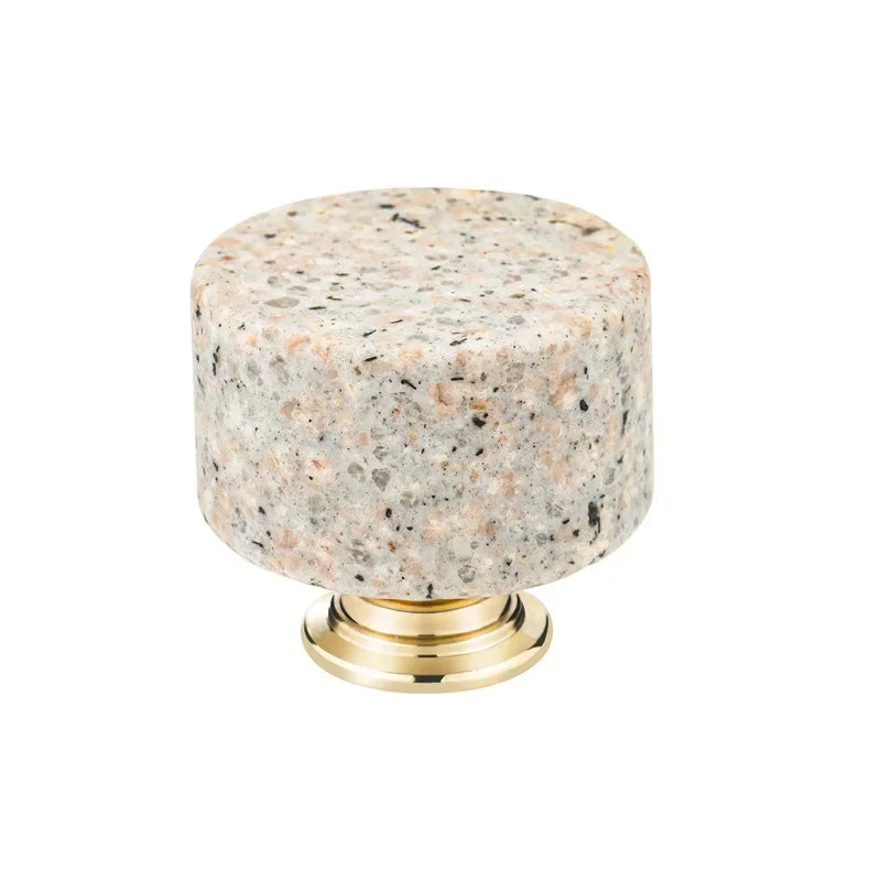Pomo cilíndrico de piedra artificial para muebles y cajones – terrazo, mármol o granito – Ø 36 mm