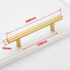 Tirador de cocina en T negro mate o dorado – acero inoxidable – para muebles y armarios – 64 a 320 mm