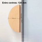 Tirador de madera maciza media luna para muebles y cajones – haya o nogal – 80 a 200 mm