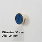 Pomo y tirador dorado efecto mármol para muebles y cajones – rosa, verde, azul o blanco