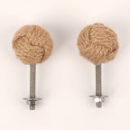 Pomo de cuerda náutica para muebles y cajones – tejido a mano – natural, crudo o negro – pack de 2 o 6