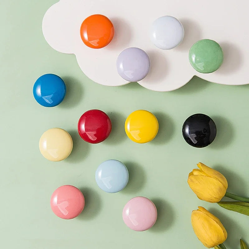 Pomo infantil de cerámica de colores para cómoda, armario y cajones – Ø 32 o 38 mm