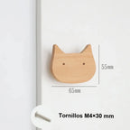 Pomo infantil de madera para cómoda y armario de bebé – animales, nubes, estrellas y lunas – haya