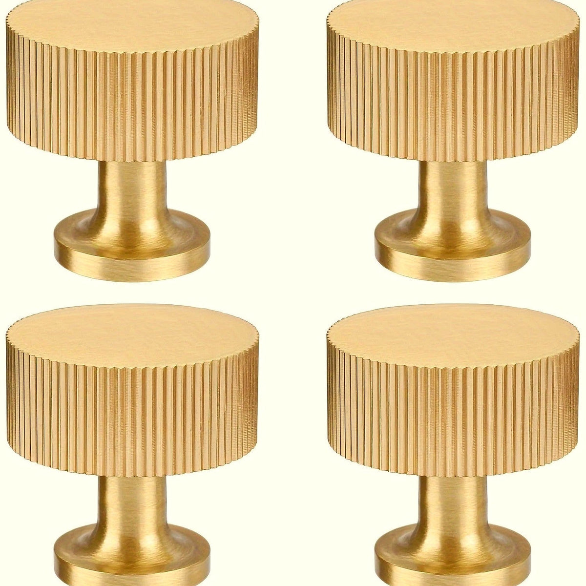 Pomo dorado retro estriado para muebles y cajones – metal acabado latón – 1 o 4 unidades