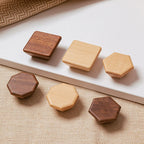 Pomo de madera maciza para muebles y cajones – hexagonal, redondo, cuadrado o seta – haya o nogal