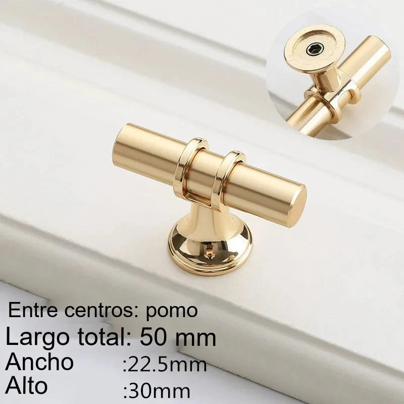 Tirador negro para cocina y armario con anillas doradas o cromadas – zamak – pomo a 320 mm
