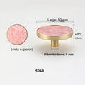 Pomo dorado redondo para muebles y armarios – incrustación efecto piedra y nácar – 10 acabados – 32 o 50 mm