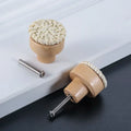 Pomo de madera y ratán para muebles y cajones – tejido a mano – pack de 2 – Ø 30 a 45 mm