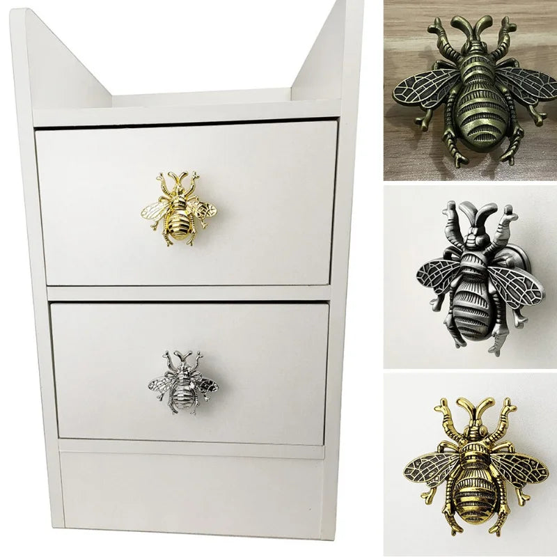 Pomo abeja de metal macizo para muebles, cómoda y cajones – 7 acabados – 59 × 56 mm