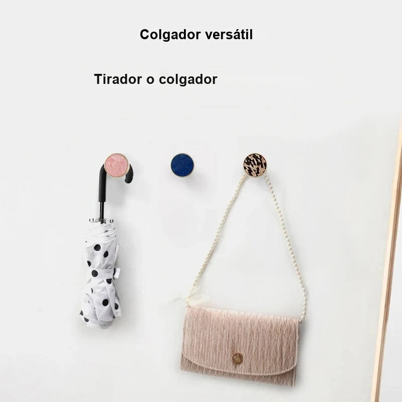 Pomo dorado redondo para muebles y armarios – incrustación efecto piedra y nácar – 10 acabados – 32 o 50 mm