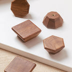 Pomo de madera maciza para muebles y cajones – hexagonal, redondo, cuadrado o seta – haya o nogal