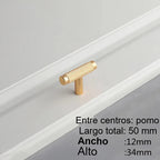 Tirador de cocina dorado champán moleteado – aluminio – para muebles y armarios – pomo, 96 a 192 mm