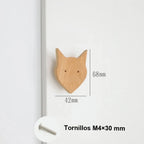 Pomo infantil de madera para cómoda y armario de bebé – animales, nubes, estrellas y lunas – haya