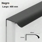 Pack 5 tiradores negros de canto para cocina y armario – perfil fino de aluminio – 80 a 600 mm