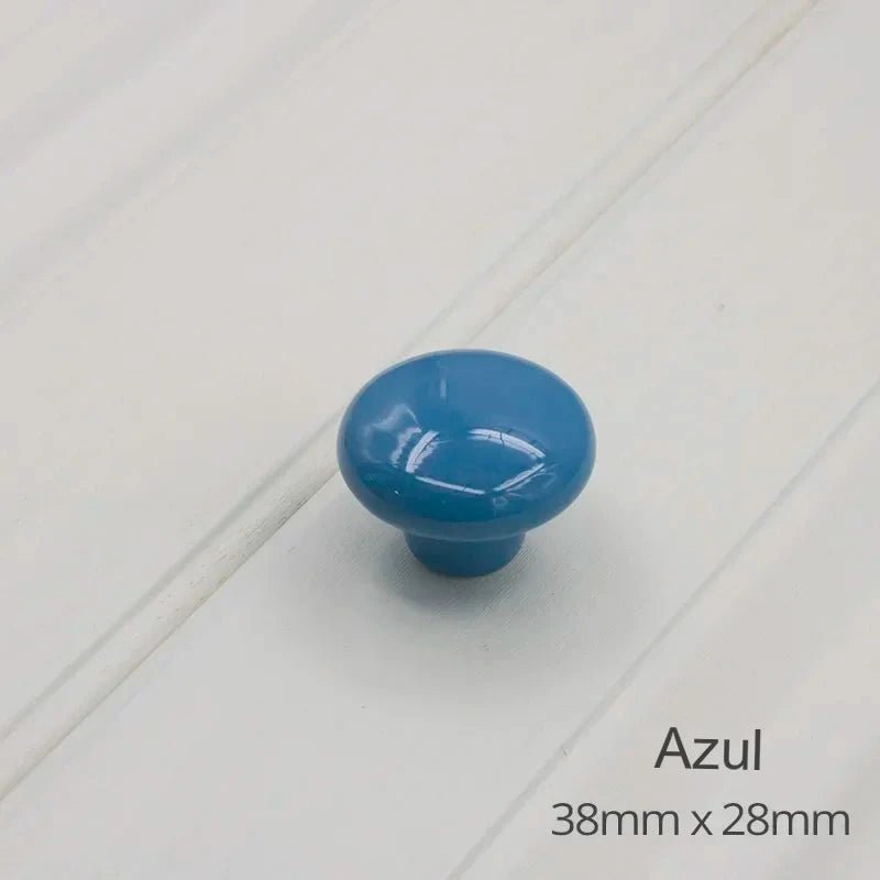 Pomo infantil de cerámica de colores para cómoda, armario y cajones – Ø 32 o 38 mm