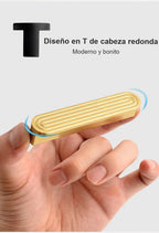 Tirador de diseño moderno para muebles y cajones – relieve de líneas – dorado o blanco y negro – pomo a 160 mm