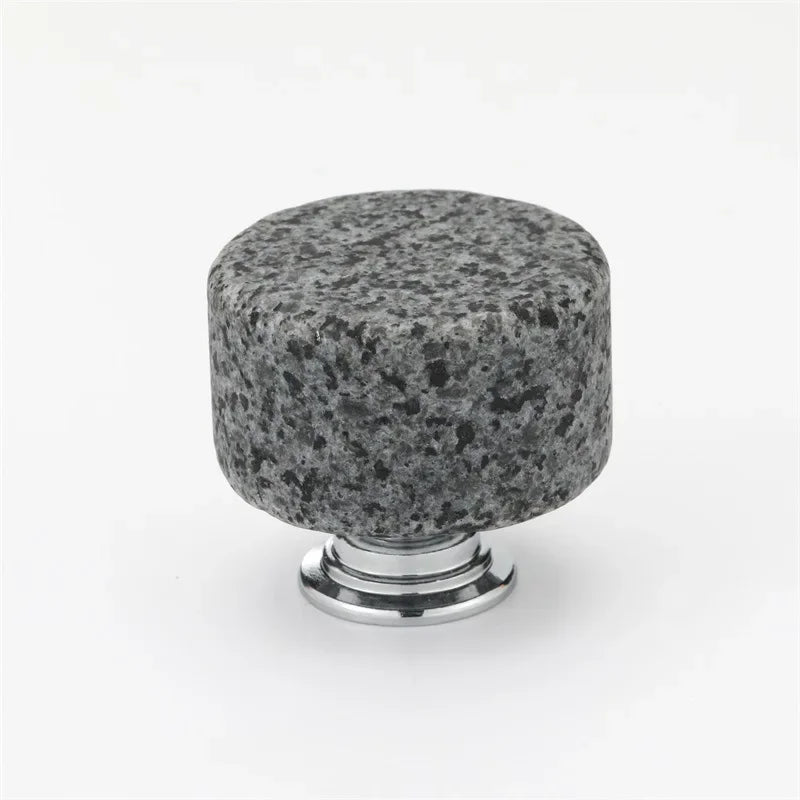 Pomo cilíndrico de piedra artificial para muebles y cajones – terrazo, mármol o granito – Ø 36 mm