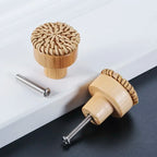 Pomo de madera y ratán para muebles y cajones – tejido a mano – pack de 2 – Ø 30 a 45 mm