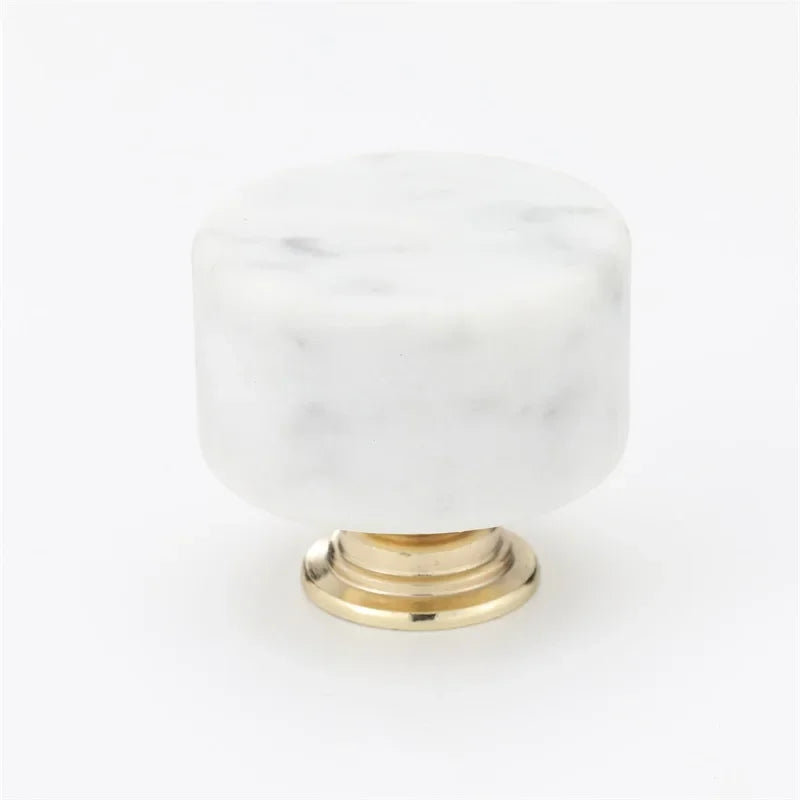 Pomo cilíndrico de piedra artificial para muebles y cajones – terrazo, mármol o granito – Ø 36 mm