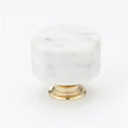 Pomo cilíndrico de piedra artificial para muebles y cajones – terrazo, mármol o granito – Ø 36 mm