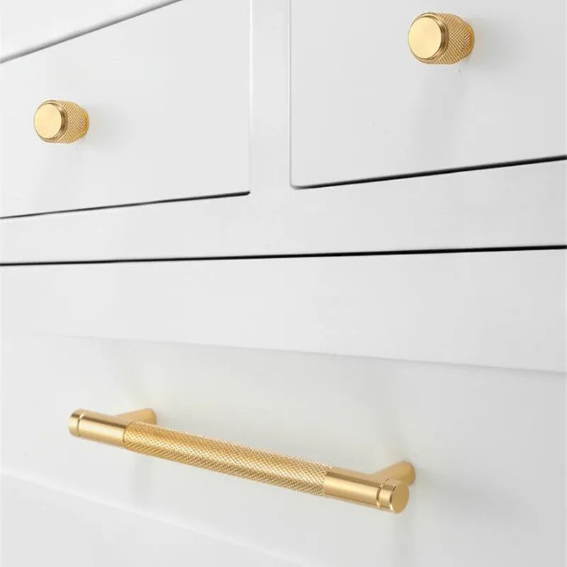 Tirador de cocina moleteado dorado y negro – aluminio – para muebles y armarios – pomo, 96, 128 o 256 mm