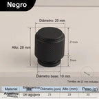 Tirador de cocina en U moleteado – negro, dorado o gris – aluminio – para armarios – pomo a 320 mm