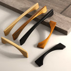 Tirador de cocina moderno curvo – negro, dorado o bronce – aluminio – para armarios – 96 a 320 mm