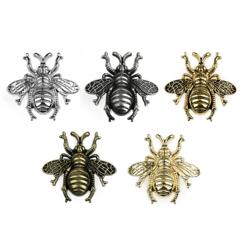 Pomo abeja de metal macizo para muebles, cómoda y cajones – 7 acabados – 59 × 56 mm