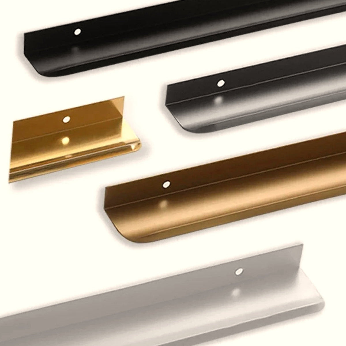 Tirador perfil oculto para cocina y armario – aluminio – 5 acabados – 80 a 500 mm de largo