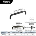 Tirador de cocina en U moleteado – negro, dorado o gris – aluminio – para armarios – pomo a 320 mm
