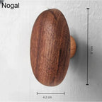 Pomo de madera de nogal macizo para muebles y cajones – forma de canto rodado – 4 formas