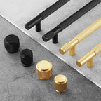 Tirador de cocina moleteado negro mate o dorado – aluminio – pomos y barras para muebles – 96 a 192 mm