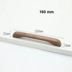 Tirador de madera maciza para muebles, cocina y cajones – haya o nogal – barra o puente – pomo a 192 mm