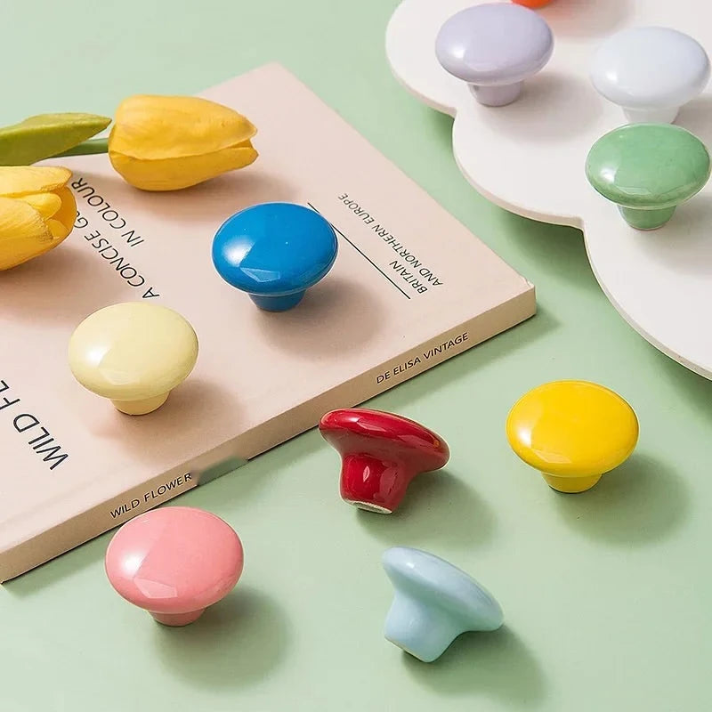 Pomo infantil de cerámica de colores para cómoda, armario y cajones – Ø 32 o 38 mm